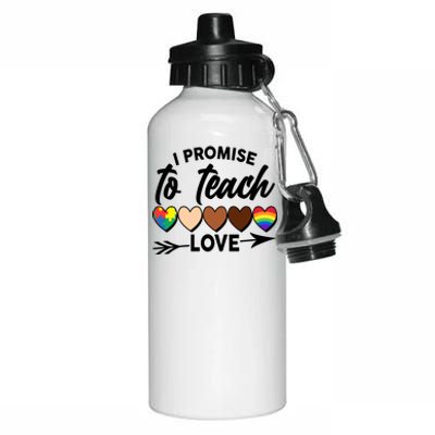 I Promise To Teach Love Diversity Equality Aluminum Water Bottle