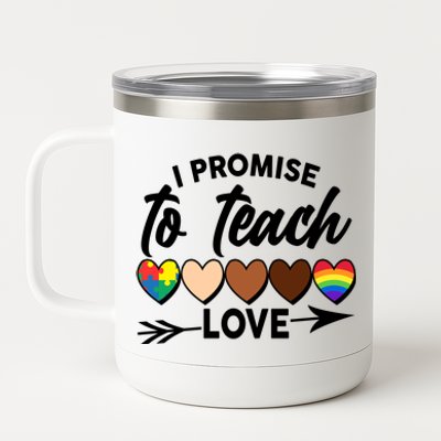 I Promise To Teach Love Diversity Equality 12 oz Stainless Steel Tumbler Cup