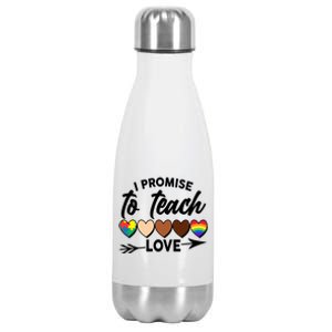 I Promise To Teach Love Diversity Equality Stainless Steel Insulated Water Bottle