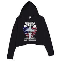 I Proudly Stand For The Flag And Kneel For The Cross Crop Fleece Hoodie