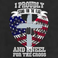 I Proudly Stand For The Flag And Kneel For The Cross Crop Fleece Hoodie