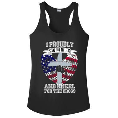 I Proudly Stand For The Flag And Kneel For The Cross Ladies PosiCharge Competitor Racerback Tank
