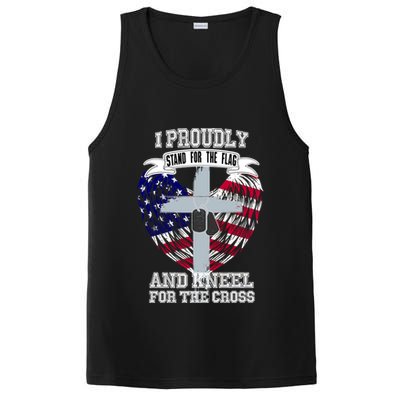 I Proudly Stand For The Flag And Kneel For The Cross PosiCharge Competitor Tank