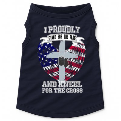I Proudly Stand For The Flag And Kneel For The Cross Doggie Tank
