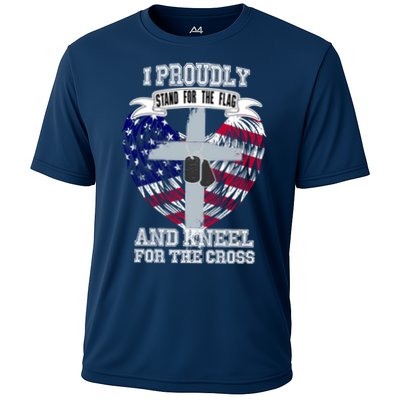 I Proudly Stand For The Flag And Kneel For The Cross Performance Shirt