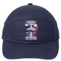 I Proudly Stand For The Flag And Kneel For The Cross 7-Panel Snapback Hat