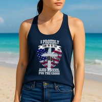I Proudly Stand For The Flag And Kneel For The Cross Womens Tank Top