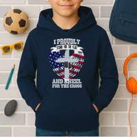 I Proudly Stand For The Flag And Kneel For The Cross Kids Hoodie
