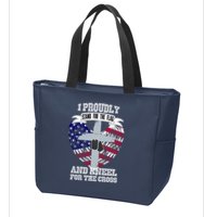 I Proudly Stand For The Flag And Kneel For The Cross Zip Tote Bag