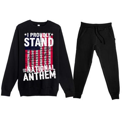 I Proudly Stand For The National Anthem Pledge Premium Crewneck Sweatsuit Set