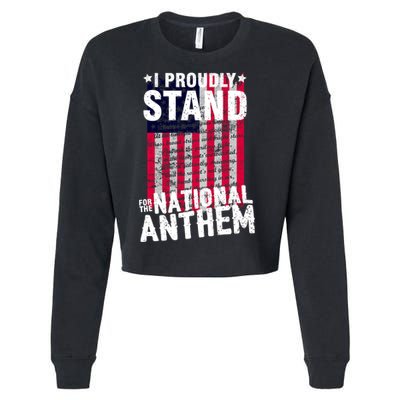 I Proudly Stand For The National Anthem Pledge Cropped Pullover Crew
