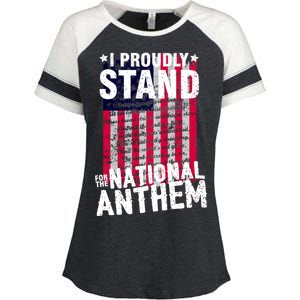 I Proudly Stand For The National Anthem Pledge Enza Ladies Jersey Colorblock Tee