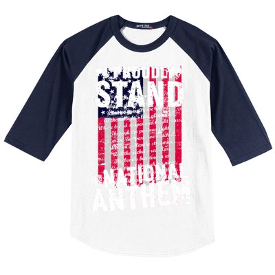 I Proudly Stand For The National Anthem Pledge Baseball Sleeve Shirt