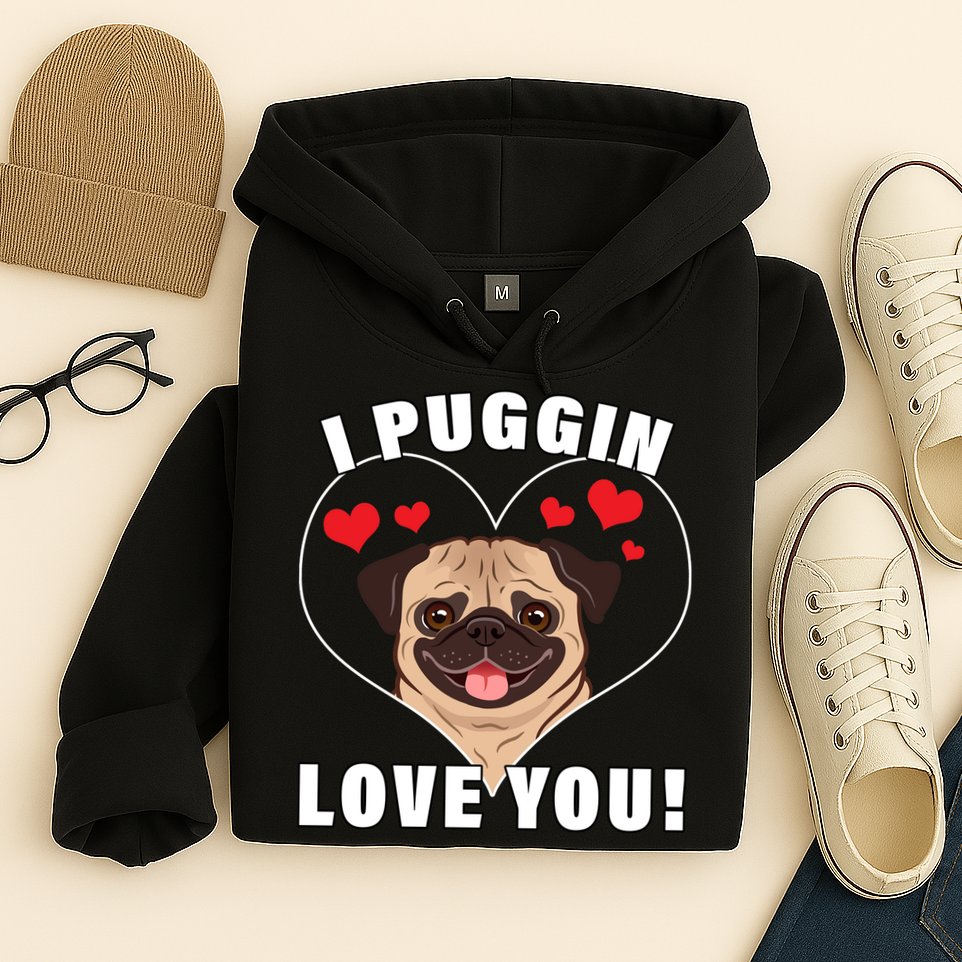 I Puggin Love You Hoodie