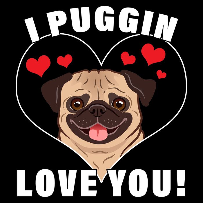 I Puggin Love You Flat Bill Trucker Hat