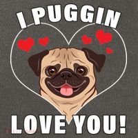 I Puggin Love You Cotton Canvas Backpack
