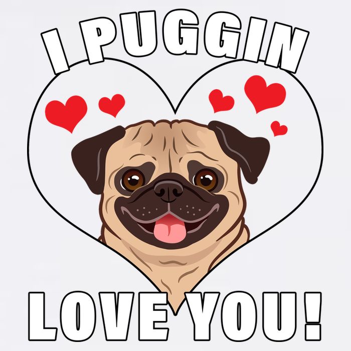 I Puggin Love You Garment-Dyed Sweatshirt