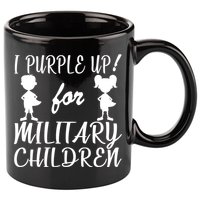 I Purple Up For Military Children Month 11oz C Handle Ceramic Mug