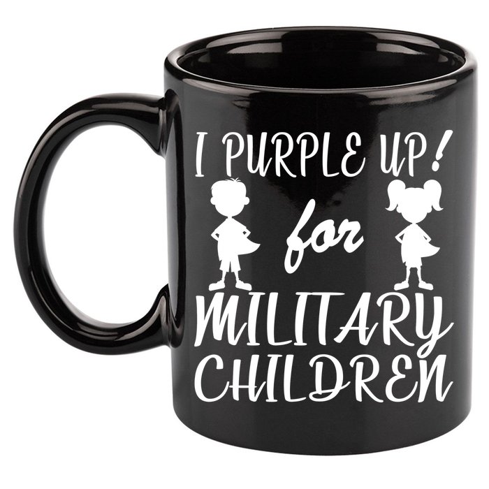 I Purple Up For Military Children Month 11oz C Handle Ceramic Mug