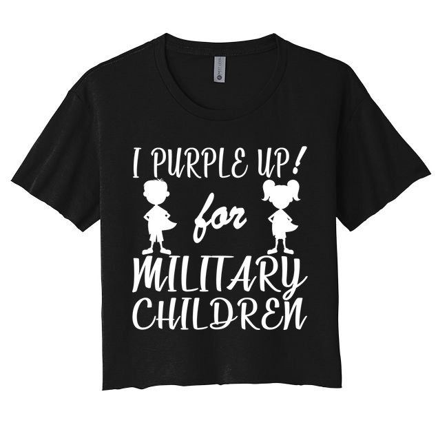 I Purple Up For Military Children Month Crop Top