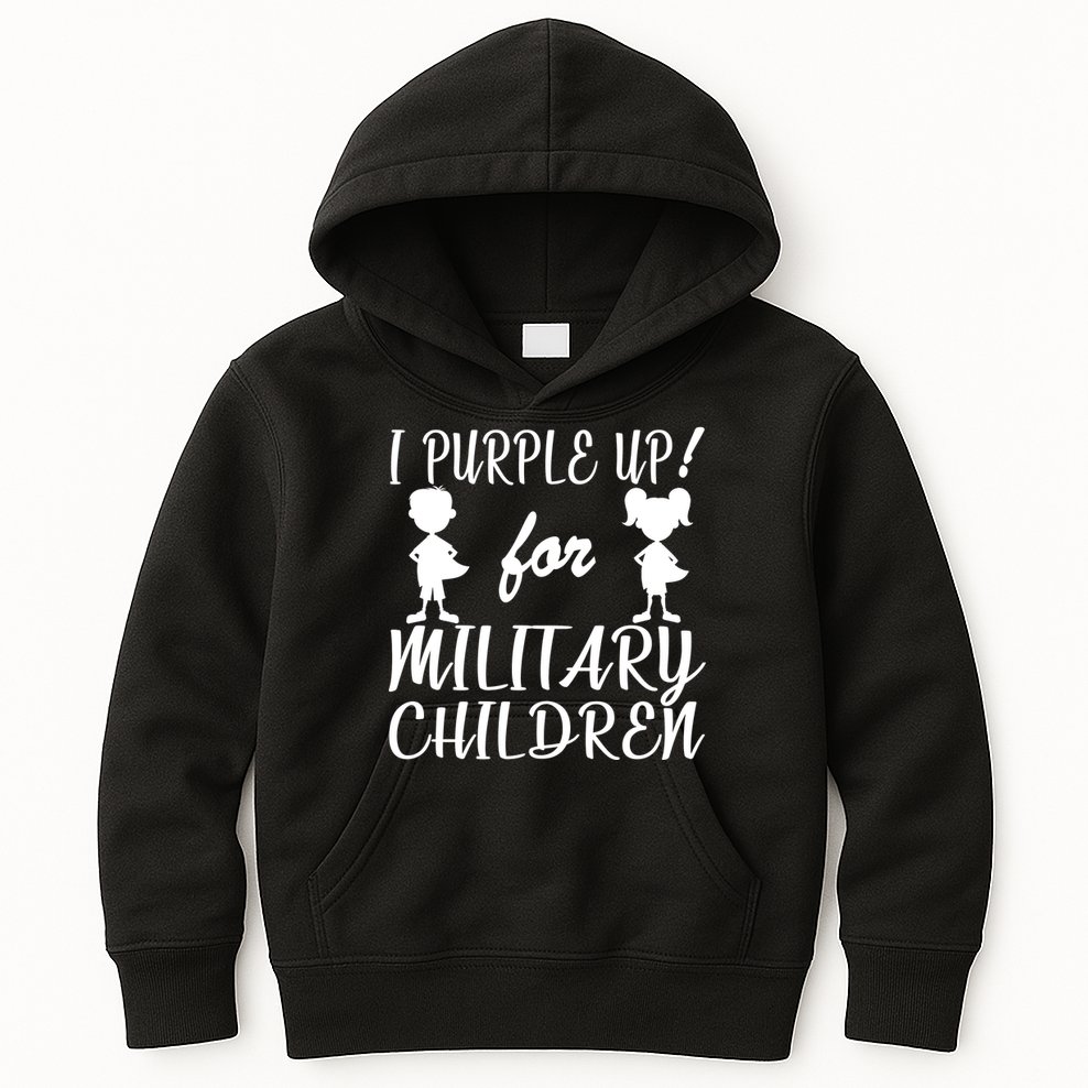 I Purple Up For Military Children Month Kids Hoodie