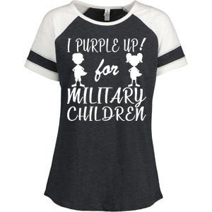 I Purple Up For Military Children Month Enza Ladies Jersey Colorblock Tee