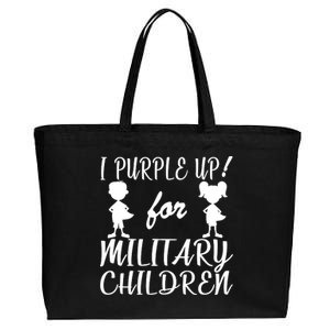 I Purple Up For Military Children Month Cotton Canvas Jumbo Tote