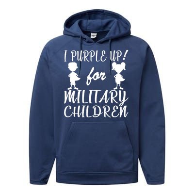 I Purple Up For Military Children Month Performance Fleece Hoodie