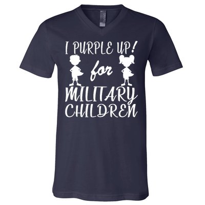 I Purple Up For Military Children Month V-Neck T-Shirt