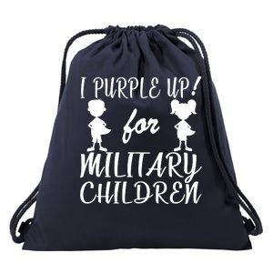 I Purple Up For Military Children Month Drawstring Bag