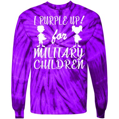 I Purple Up For Military Children Month Tie-Dye Long Sleeve Shirt