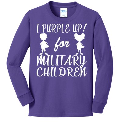 I Purple Up For Military Children Month Kids Long Sleeve Shirt