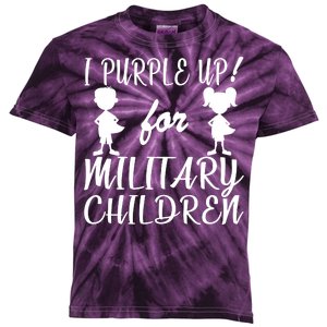 I Purple Up For Military Children Month Kids Tie-Dye T-Shirt