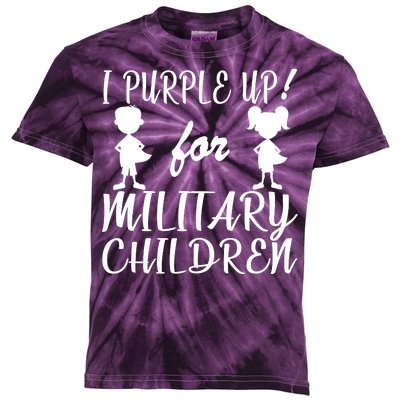 I Purple Up For Military Children Month Kids Tie-Dye T-Shirt