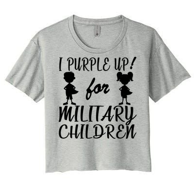 I Purple Up For Military Children Month Women's Crop Top Tee