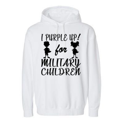 I Purple Up For Military Children Month Garment-Dyed Fleece Hoodie