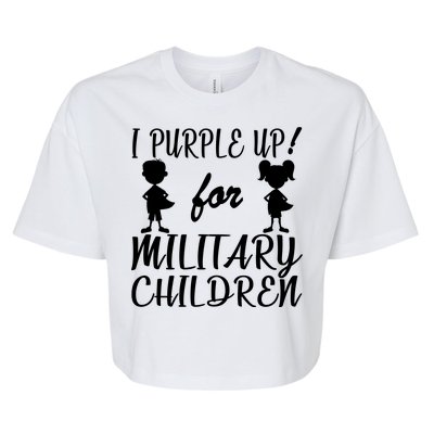 I Purple Up For Military Children Month Bella+Canvas Jersey Crop Tee