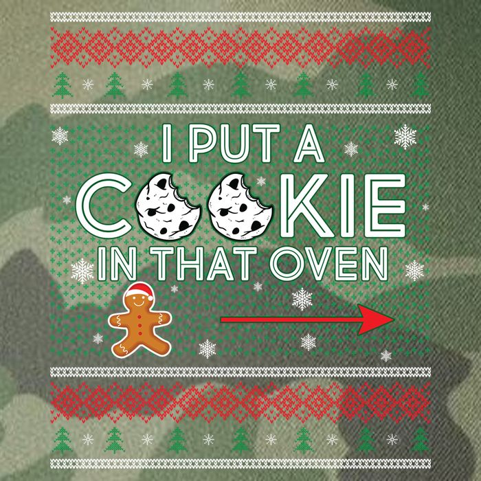 I Put A Cookie In That Oven Ugly Christmas Sweater Legacy Tie Dye Trucker Hat