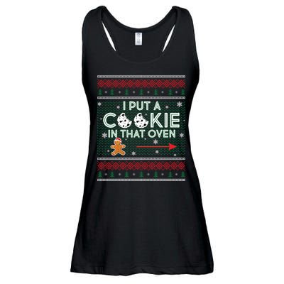 I Put A Cookie In That Oven Ugly Christmas Sweater Ladies Essential Flowy Tank