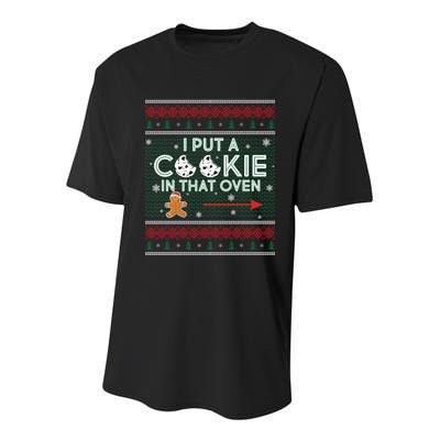 I Put A Cookie In That Oven Ugly Christmas Sweater Youth Performance Sprint T-Shirt