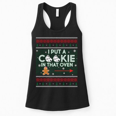 I Put A Cookie In That Oven Ugly Christmas Sweater Womens Tank Top