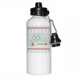 I Put A Cookie In That Oven Ugly Christmas Sweater Aluminum Water Bottle