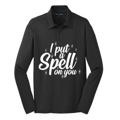 I Put A Spell On You Silk Touch Performance Long Sleeve Polo