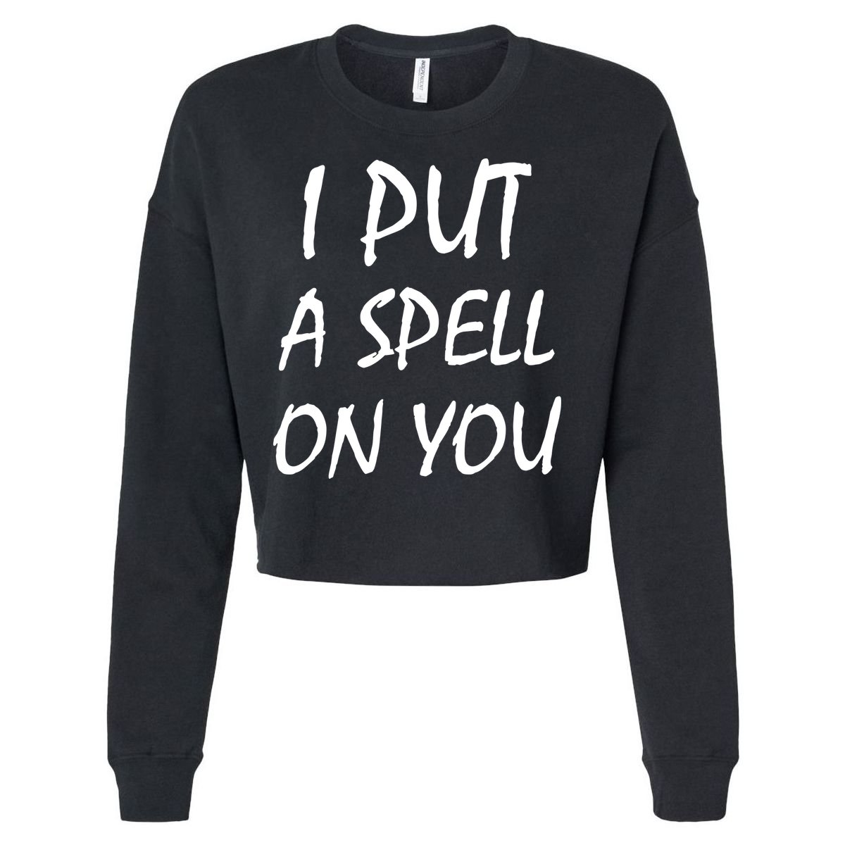 I Put A Spell On You Funny Witch Cropped Pullover Crew