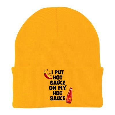 I Put Hot Sauce On My Hot Sauce Knit Cap Winter Beanie