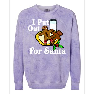 I Put Out For Santa Cookies and Milk Colorblast Crewneck Sweatshirt