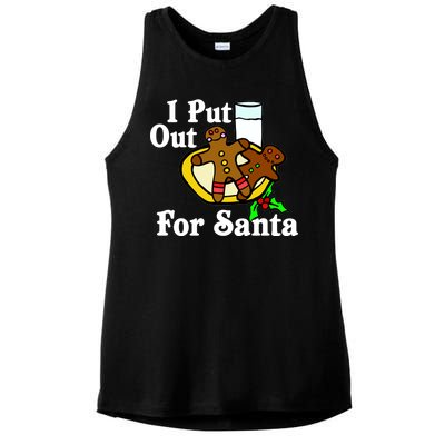 I Put Out For Santa Cookies and Milk Ladies PosiCharge Tri-Blend Wicking Tank