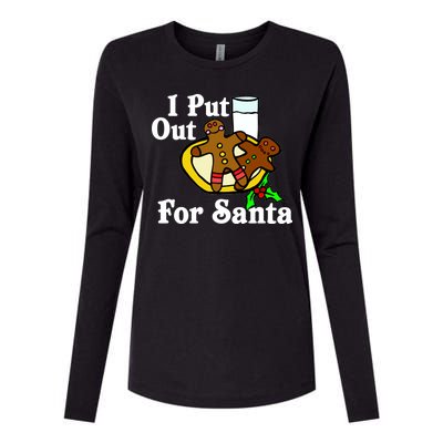 I Put Out For Santa Cookies and Milk Womens Cotton Relaxed Long Sleeve T-Shirt