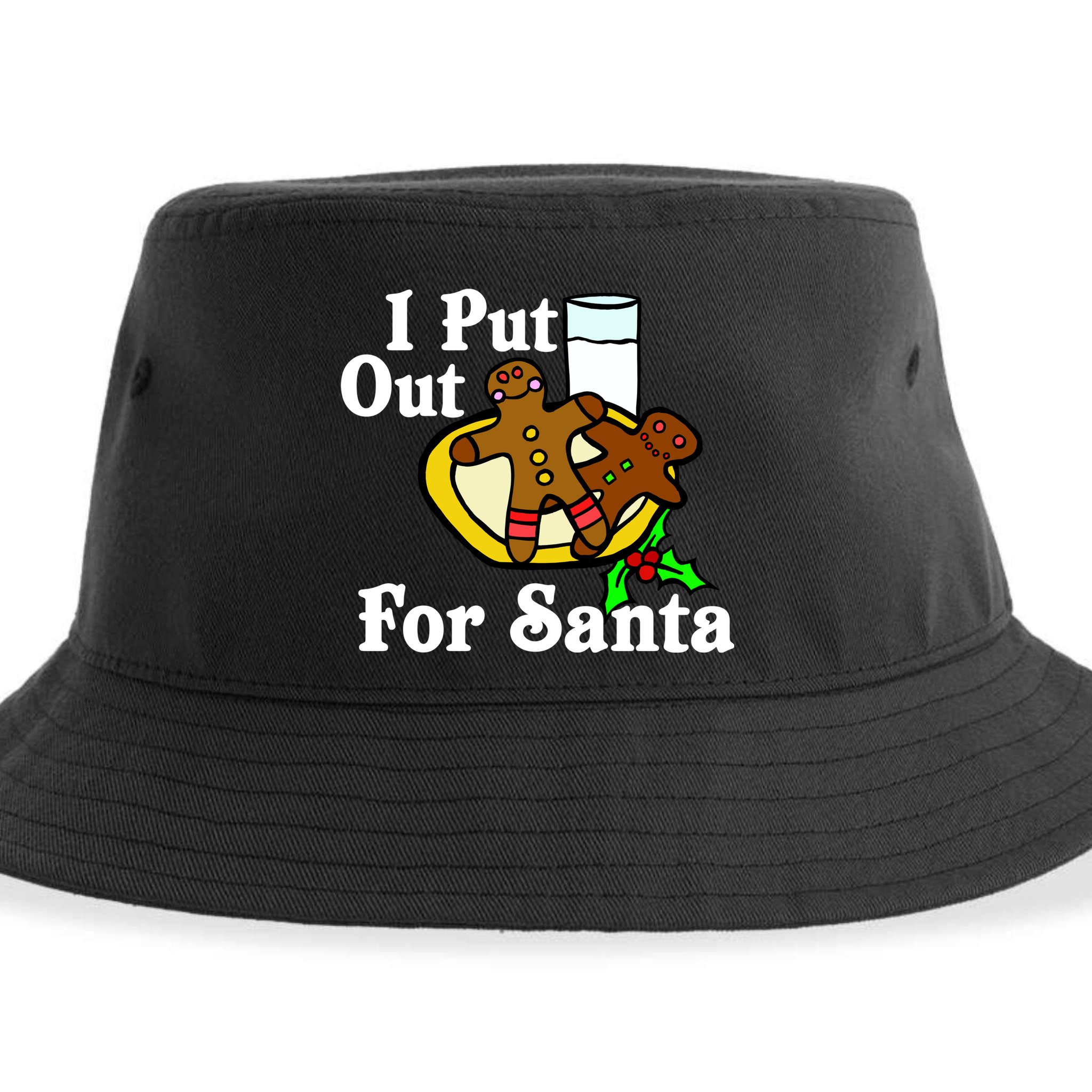 I Put Out For Santa Cookies and Milk Sustainable Bucket Hat