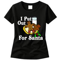 I Put Out For Santa Cookies and Milk Womens T-Shirt